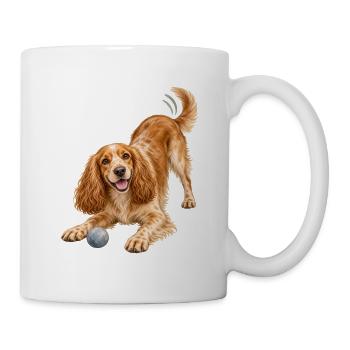 Russischer Spaniel - Tasse - Weiß - Rechts