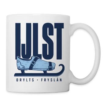 IJlst Drylts Friesland Holzschlittschuh Design - Tasse - Weiß - Rechts