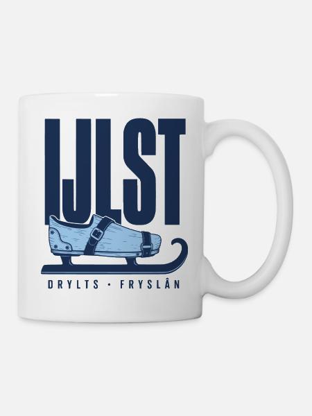 IJlst Drylts Friesland Holzschlittschuh Design - Tasse - Weiß