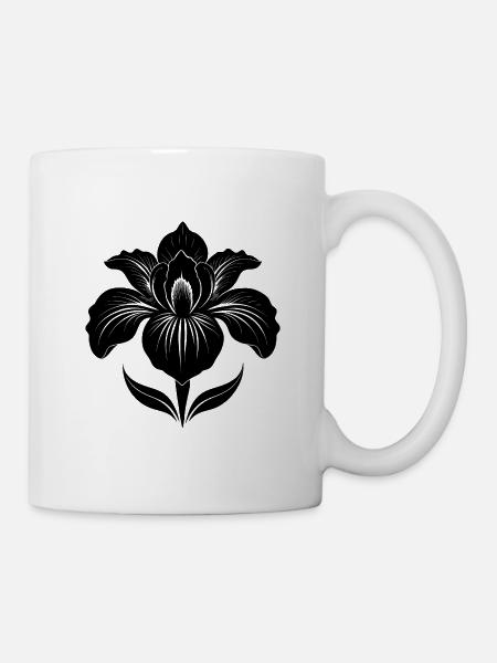 Irisblume - Tasse - Weiß