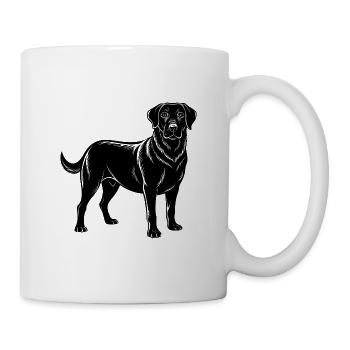 Schwarzer Labrador Retriever - Tasse - Weiß - Rechts