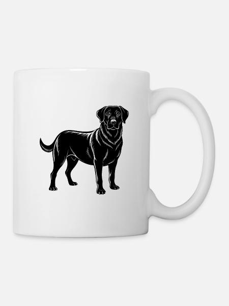 Schwarzer Labrador Retriever - Tasse - Weiß