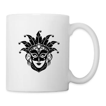 Karnevalsmaske - Tasse - Weiß - Rechts
