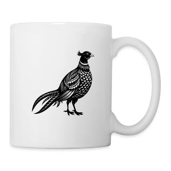 Stehender Fasan - Tasse - Weiß - Rechts