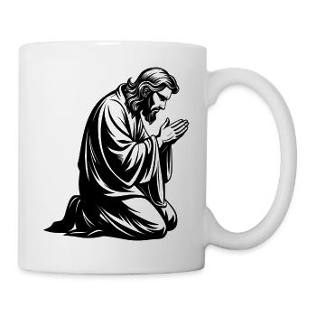 Jesus kniend und betend - Tasse - Weiß - Rechts
