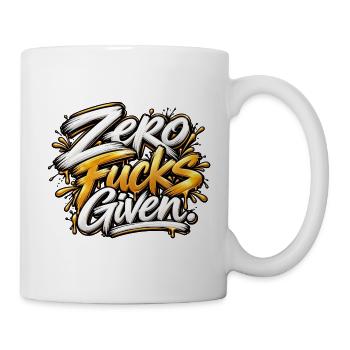 Zero Fucks Given Graffiti - Tasse - Weiß - Rechts