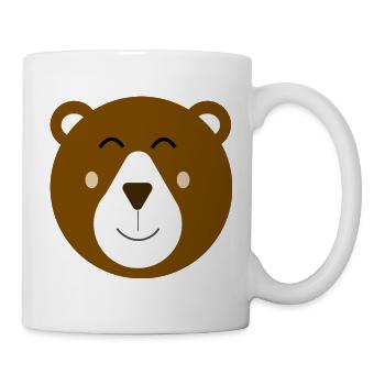 Glückliches süßes Braunes Bärenbaby - Tasse - Weiß - Rechts