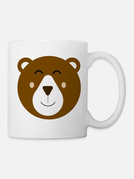 Süßer glücklicher brauner Bär - Tasse - Weiß