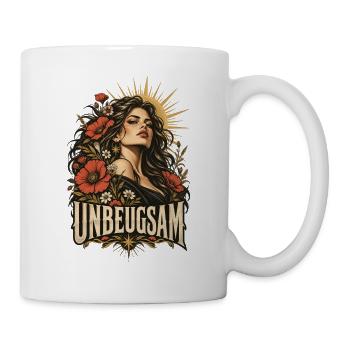 Unbeugsam Blütenporträt Frau - Tasse - Weiß - Rechts