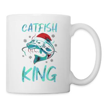 Catfish King Wels Angeln Angler Weihnachten - Tasse - Weiß - Rechts