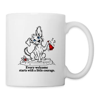 Struppige Hunderinge sind ein Weihnachtsbegrüßung - Tasse - Weiß - Rechts