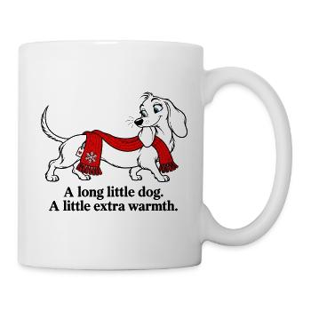 Dackel teilt zusätzliche Weihnachtswärme - Tasse - Weiß - Rechts