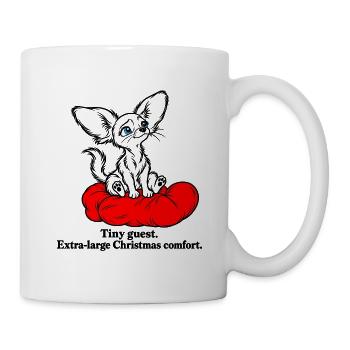 Winziger Chihuahua findet gemütlichen Weihnachtskomfort - Tasse - Weiß - Rechts