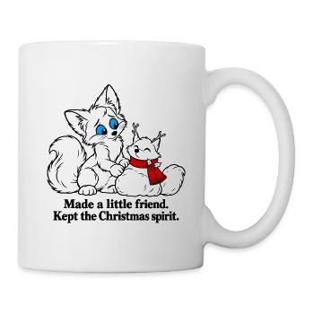 Christmas Fox macht einen kleinen Schneefreund - Tasse - Weiß - Rechts