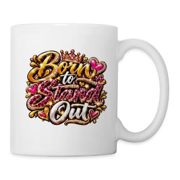 Born to Stand Out Glitzer-Statement - Tasse - Weiß - Rechts