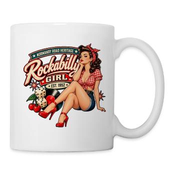 Rockabilly Pin-Up-Rucksack – Normandy Road - Tasse - Weiß - Rechts