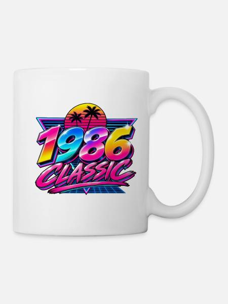 Neonpalmen 1986 Retro - Tasse - Weiß