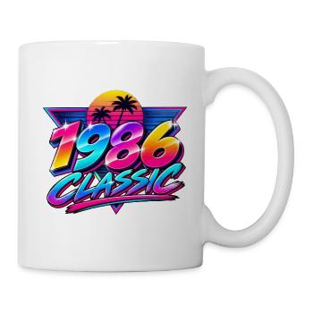 1986 Klassische Neonpalme - Tasse - Weiß - Rechts
