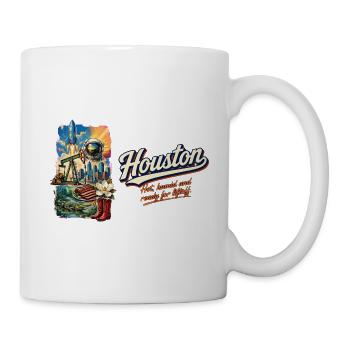 Houston Retro Vintage Space City Skyline Design - Tasse - Weiß - Rechts