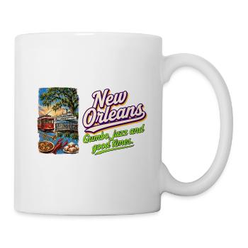 New Orleans Retro Vintage Jazz Gumbo Design - Tasse - Weiß - Rechts