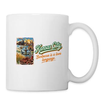 Kansas City Retro Vintage BBQ Jazz Fountains - Tasse - Weiß - Rechts