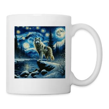 Grauwolf Starry Night - Tasse - Weiß - Rechts