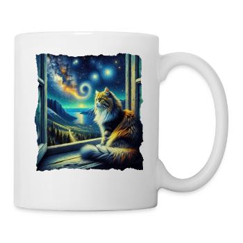 Norwegische Waldkatze Starry Night - Tasse - Weiß - Rechts