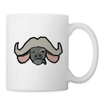 Zynischer Büffel – nur Kopf - Tasse - Weiß - Rechts