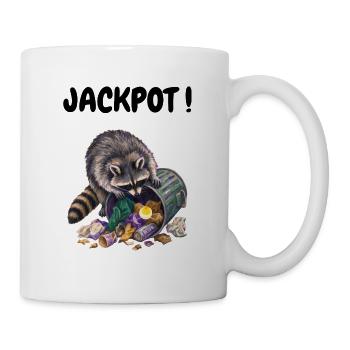 Waschbär, der gefüllte Eier frisst - Tasse - Weiß - Rechts
