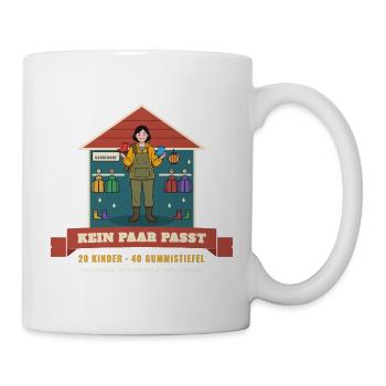 Erzieherin – Matschhose Gummistiefel Kita Geschenk - Tasse - Weiß - Rechts