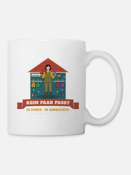 Erzieherin – Matschhose Gummistiefel Kita Geschenk - Tasse - Weiß