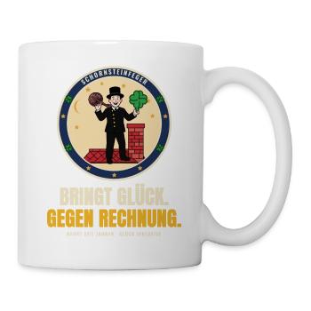 Schornsteinfeger – Glücksbringer Geschenk Neujahr - Tasse - Weiß - Rechts
