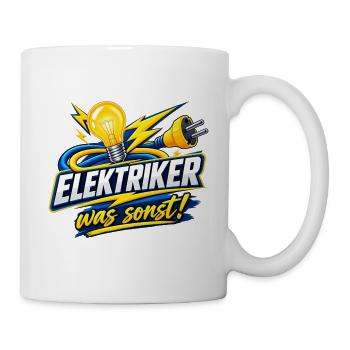 Elektriker Was Sonst Blitz - Tasse - Weiß - Rechts
