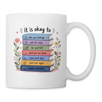 Buchstapel der Selbsthilfe - Tasse - Weiß - Rechts