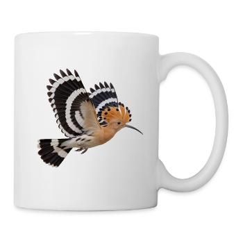 Wiedehopf im Flug – Vogel mit markanter Federhaube - Tasse - Weiß - Rechts