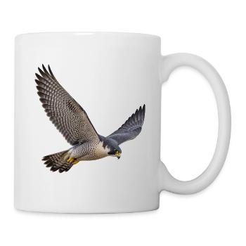 Wanderfalke im Flug – Falke mit gemusterter Brust - Tasse - Weiß - Rechts