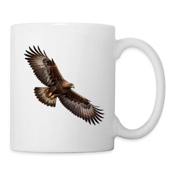 Steinadler im Flug – Adler mit mächtigen Schwingen - Tasse - Weiß - Rechts