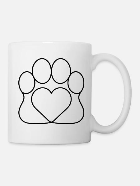 Paw Heart - Tasse - Weiß