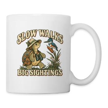 Schildkröte Vogelbeobachter - Tasse - Weiß - Rechts