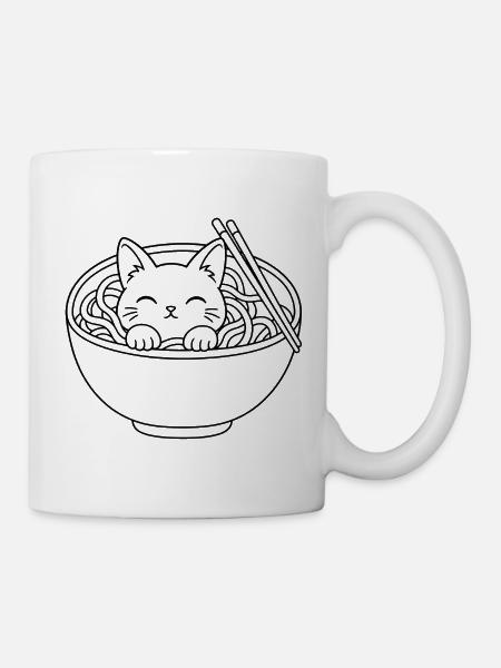 Ramen-Kätzchen - Tasse - Weiß