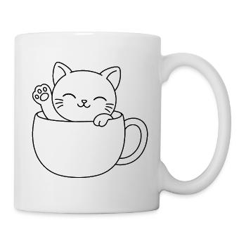 Süßes Teetassen-Kätzchen - Tasse - Weiß - Rechts