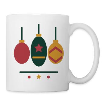 Drei Weihnachtskugeln mit Sternen und Mustern - Tasse - Weiß - Rechts