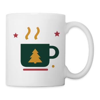 Winterkakao mit Tannenbaum – Adventsmotiv - Tasse - Weiß - Rechts