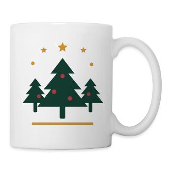 Tannenwald in der Sternnacht – Weihnachten - Tasse - Weiß - Rechts