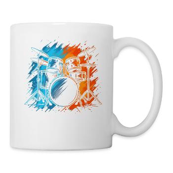 Schlagzeuger Drummer Jungen Kinder Schlagzeug - Tasse - Weiß - Rechts