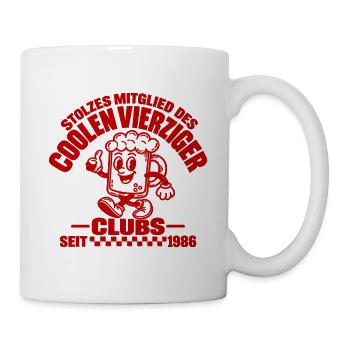 40er Club 1986 – Stolzer Jahrgang - Tasse - Weiß - Rechts