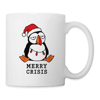 Fröhliche Weihnachtskrise Meme Lustiger Papageientaucher - Tasse - Weiß - Rechts