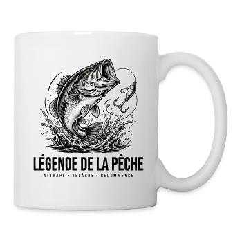 Fischen, Fisch, Poisson, Pêcheur - Tasse - Weiß - Rechts