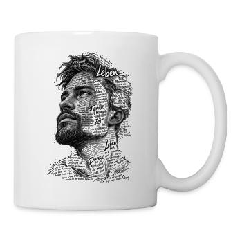 Typografisches Porträt Träume Nicht Aufgeben - Tasse - Weiß - Rechts