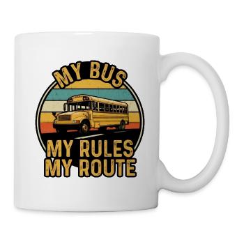 Mein Bus bestimmt meine Route - Tasse - Weiß - Rechts